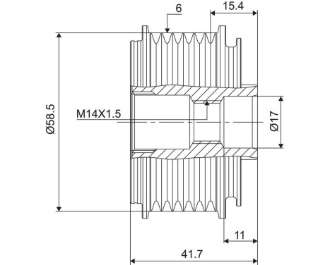 Frihjulskoppling, generator NEW PART, bild 3