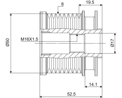 Frihjulskoppling, generator NEW PART, bild 3