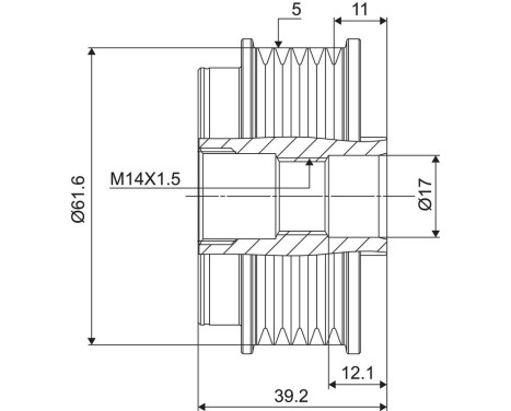 Frihjulskoppling, generator NEW PART, bild 3