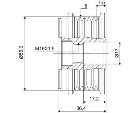 Frihjulskoppling, generator NEW PART, bild 3