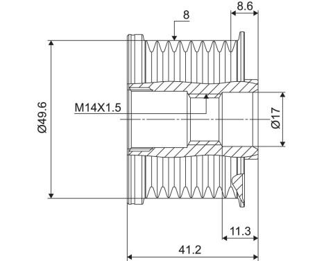 Frihjulskoppling, generator NEW PART, bild 3
