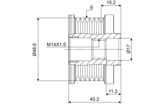 Frihjulskoppling, generator NEW PART, bild 3