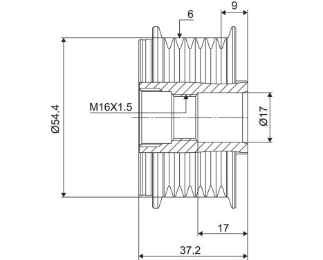 Frihjulskoppling, generator NEW PART, bild 3