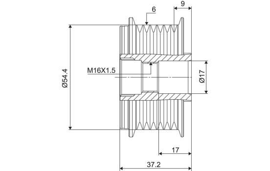 Frihjulskoppling, generator NEW PART, bild 3