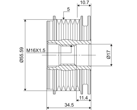 Frihjulskoppling, generator NEW PART, bild 3