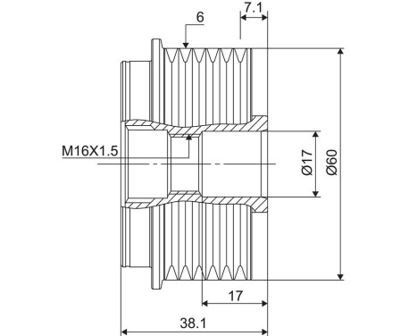 Frihjulskoppling, generator NEW PART, bild 3