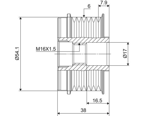 Frihjulskoppling, generator NEW PART, bild 3