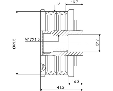 Frihjulskoppling, generator NEW PART, bild 3