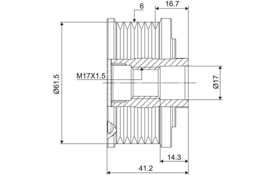 Frihjulskoppling, generator NEW PART, bild 3