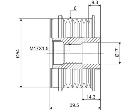 Frihjulskoppling, generator NEW PART, bild 3