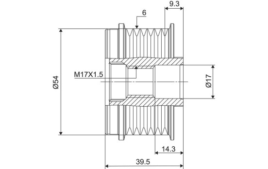Frihjulskoppling, generator NEW PART, bild 3