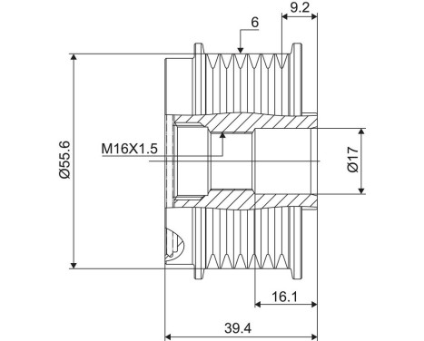 Frihjulskoppling, generator NEW PART, bild 3