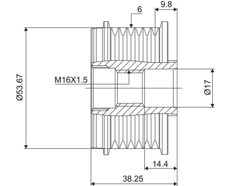 Frihjulskoppling, generator NEW PART, bild 3