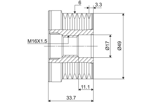 Frihjulskoppling, generator NEW PART, bild 3