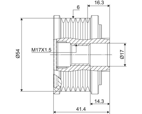 Frihjulskoppling, generator NEW PART, bild 3