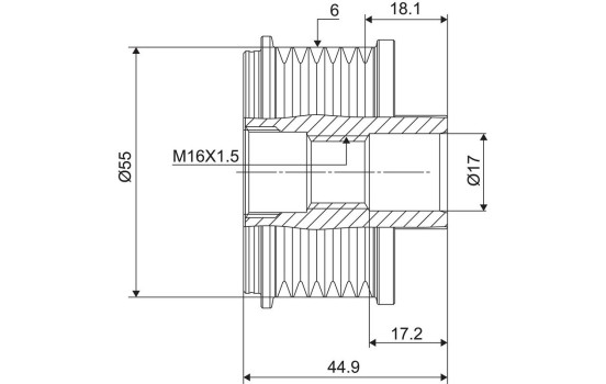 Frihjulskoppling, generator NEW PART, bild 3