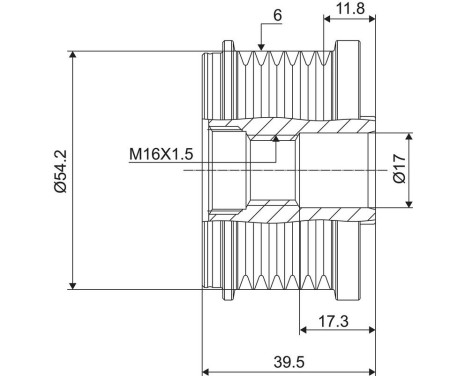 Frihjulskoppling, generator NEW PART, bild 3