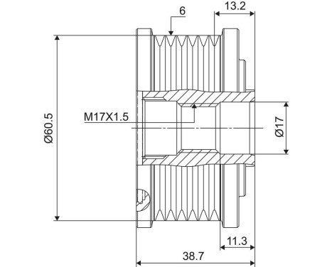Frihjulskoppling, generator NEW PART, bild 3