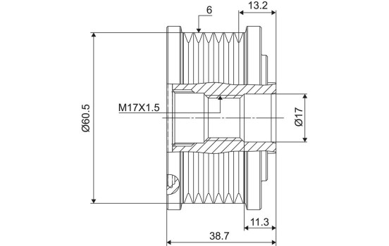 Frihjulskoppling, generator NEW PART, bild 3