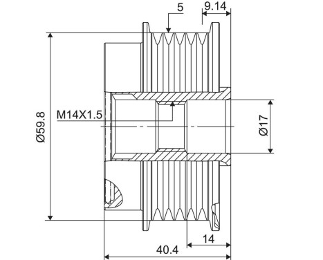 Frihjulskoppling, generator NEW PART, bild 3