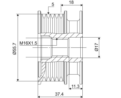 Frihjulskoppling, generator NEW PART, bild 3