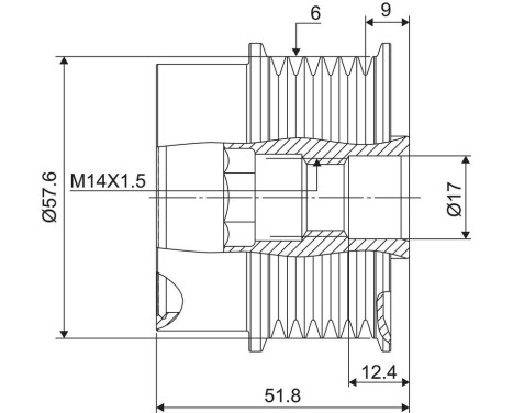 Frihjulskoppling, generator NEW PART, bild 3