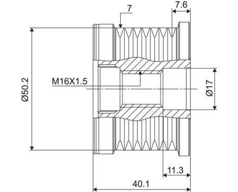 Frihjulskoppling, generator NEW PART, bild 3