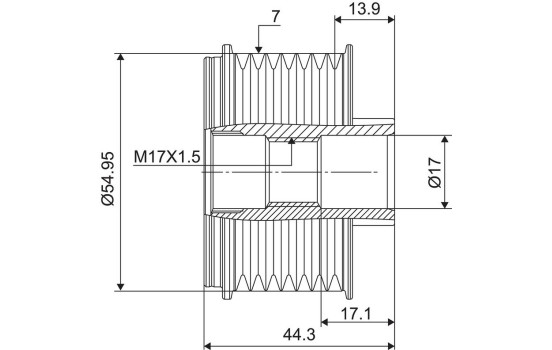 Frihjulskoppling, generator NEW PART, bild 3