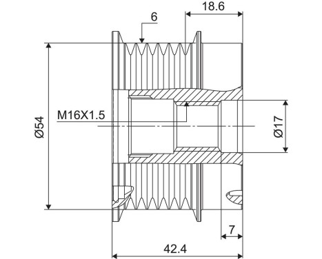 Frihjulskoppling, generator NEW PART, bild 3