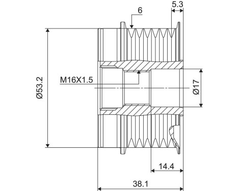 Frihjulskoppling, generator NEW PART, bild 3