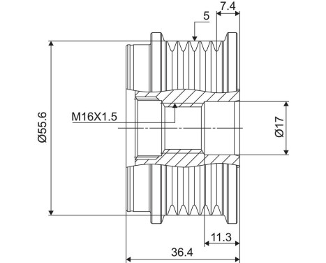 Frihjulskoppling, generator NEW PART, bild 3