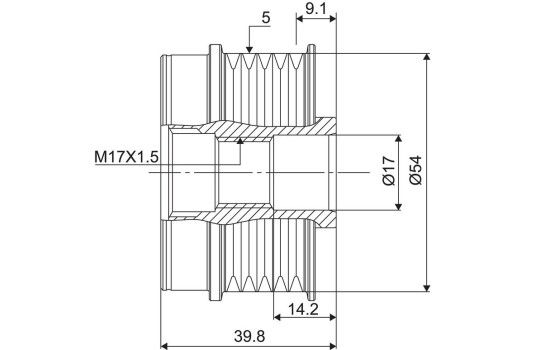 Frihjulskoppling, generator NEW PART, bild 3