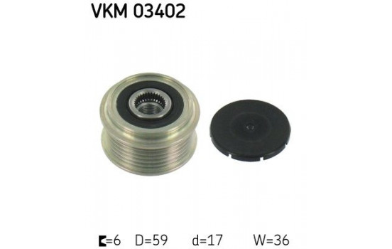 Frihjulskoppling, generator VKM 03402 SKF