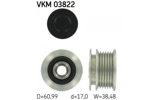 Frihjulskoppling, generator VKM 03822 SKF