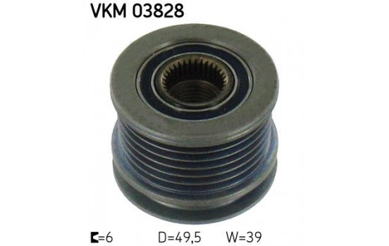 Frihjulskoppling, generator VKM 03828 SKF