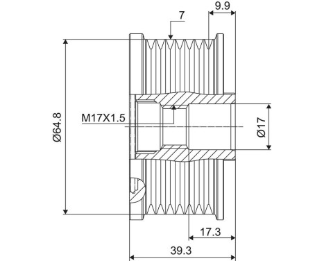 Frihjulskoppling, generator, bild 3
