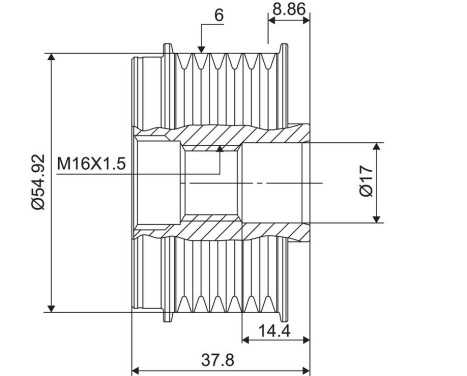 Frihjulskoppling, generator, bild 3