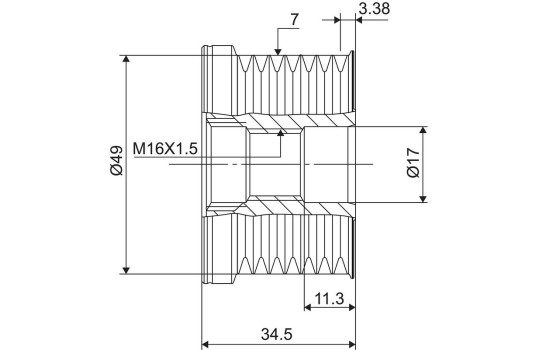 Frihjulskoppling, generator, bild 3