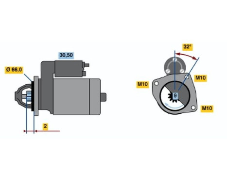 Starmotor R74-L2012V(R) Bosch, bild 3