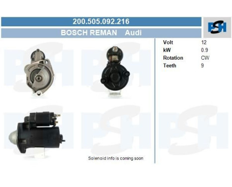 Starter Audi 0,9 kw 0.001.112.013-R Bosch