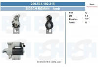 Starter Audi 1,1 Kw 200.534.102.215 Bosch