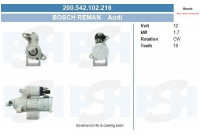 Starter Audi 1,7 Kw 200.542.102.216 Bosch