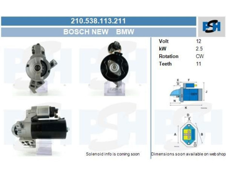 Starter Bmw 2,5 kw 210.538.113.211 Bosch