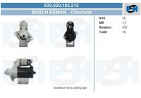Starter Chevrolet 1,1 kw 830.920.102.215 Bosch