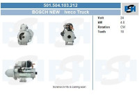 Starter Iveco 4,0 kw 0.001.251.010 Bosch