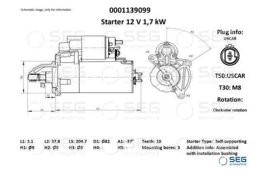 Starter Jeep 1,7 kw, bild 6