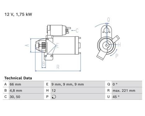 Startmotor 0 986 025 510 Bosch