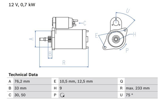 Startmotor 1053 Bosch