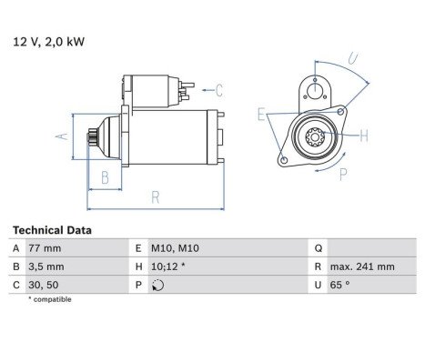 Startmotor 1414 Bosch