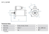 Startmotor 1619 Bosch